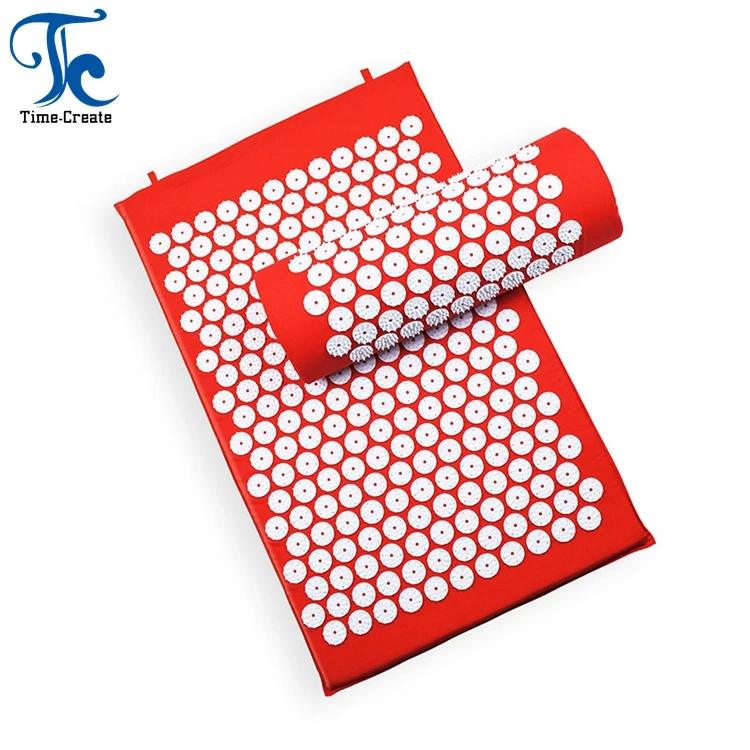 Custom print shakti yantra massage cotton Acupressure Mat and pillow set with bag