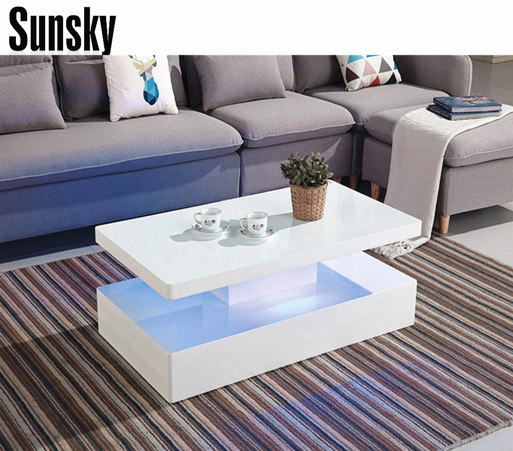 Меламиновая тарелка белый деревянный журнальный столик со светодиодной подсветкой SK-088