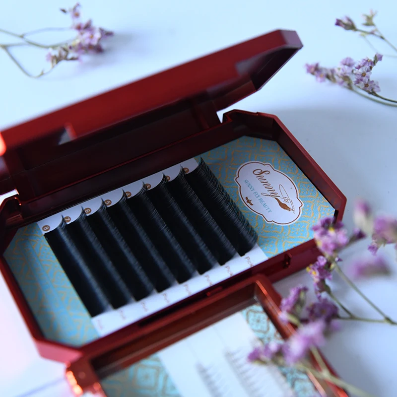 
Premium synthetic trays mink lashes .23 luxury private label eyelash extension with your logo 