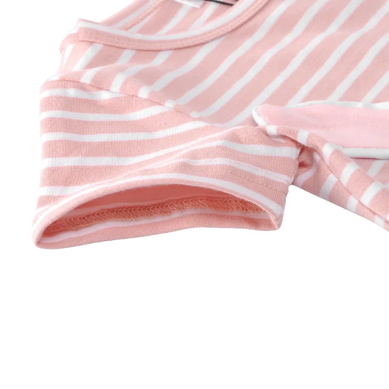 Petelulu Summer Babies Cartoon Romper Clothes Baby Boy Girl Stripes Cotton Jumpsuit Outfit Clothes With Animal Design Printing