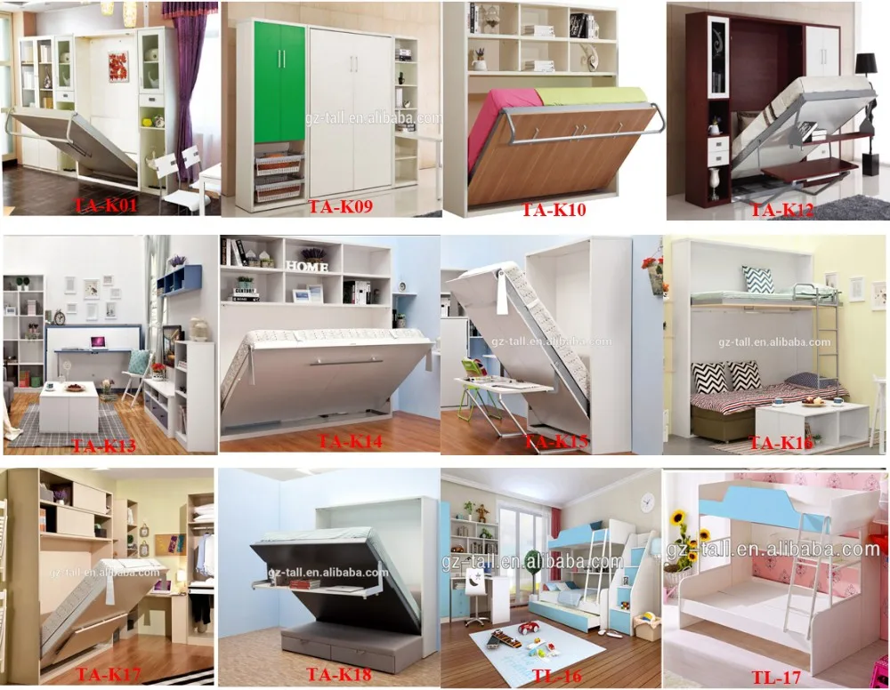 Оптовая Wall Bed комплект сложить таблица скрытая кровать настенные