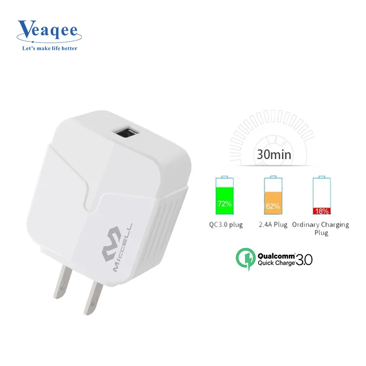 
Veaqee Brand super fast cell phone usb charger QC 3.0 