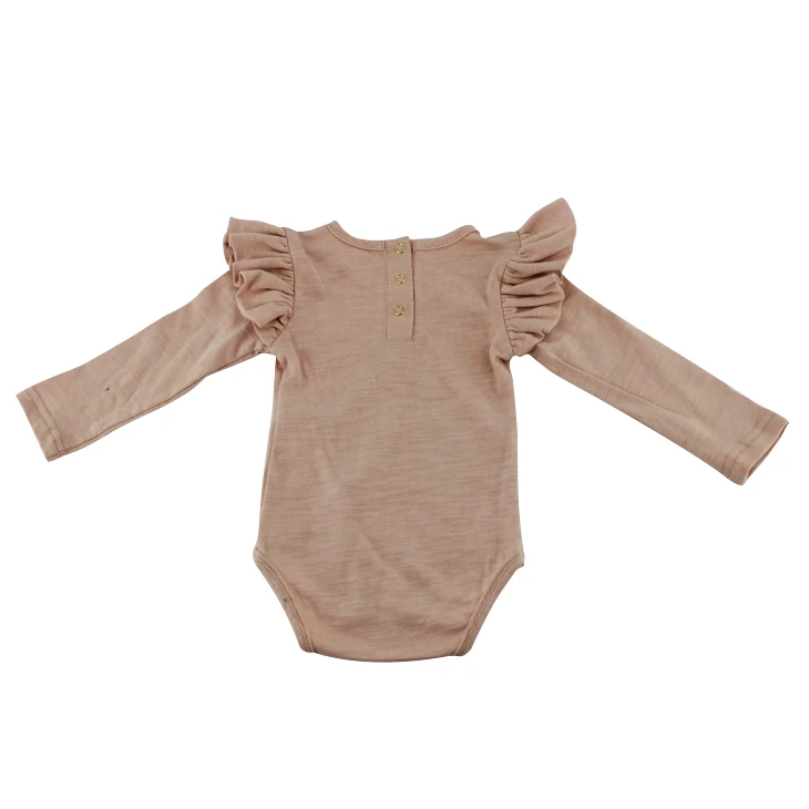 
Wholesale 2021 Customized Fashion Bamboo Organic Cotton Toddler Bodysuits Longsleeve Frocks Romper 