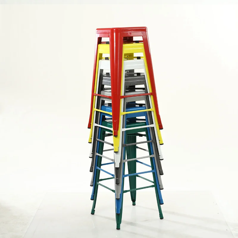 Hot sale wood seat strong stackable high chair bar stool