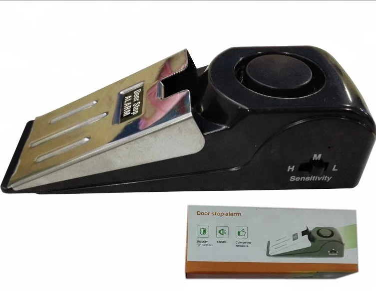 120db Wireless Door Stopper Alarm Portable Security Travel Door Alarm Home Wedge Personal Door Stop Open Alarm