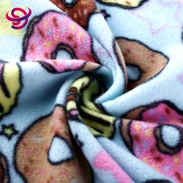 wholesale cartoon custom 100% polyester coral fleece printed fabrics dresses