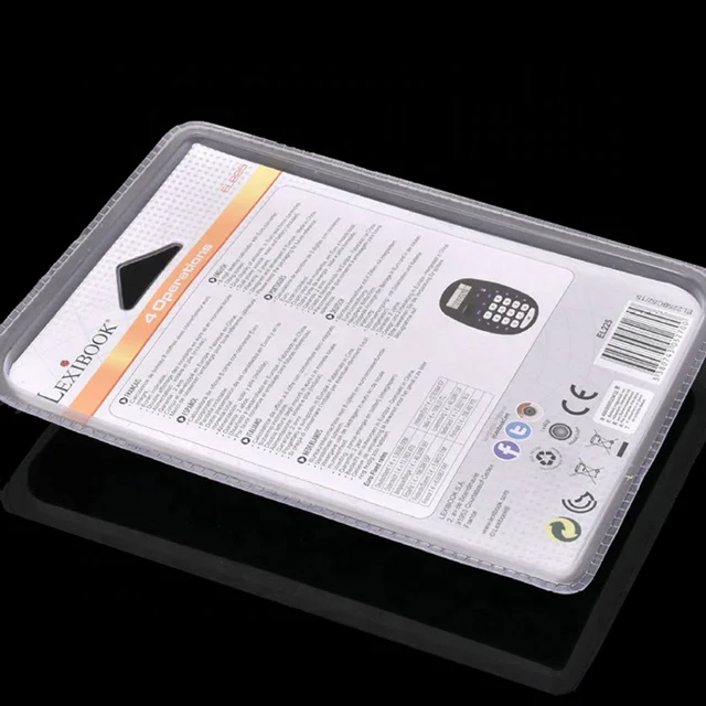 PVC Clear Plastic Packaging Case Blister Storage Box For Calculator Electronic Products