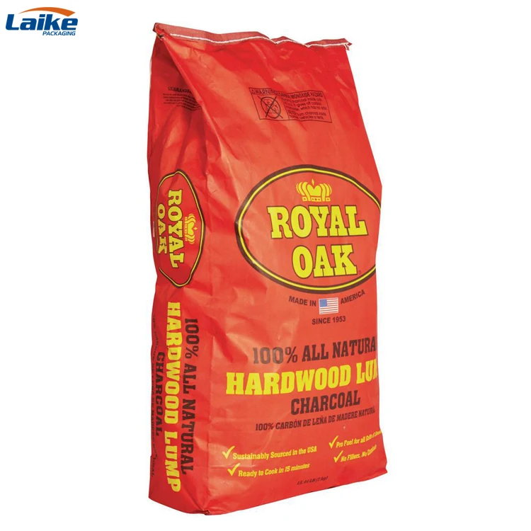 Custom printed 5kg 10kg 25kg  bopp laminated pp woven charcoal packing bag polypropylene woven bbq  charcoal bag