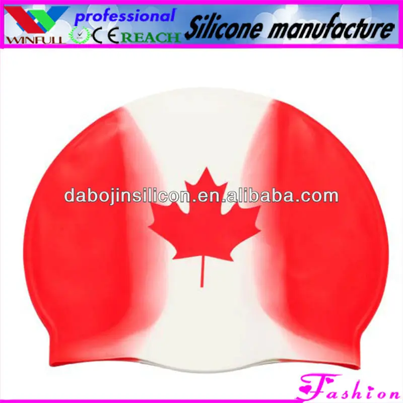 national flag swim caps,canada flag swim cap