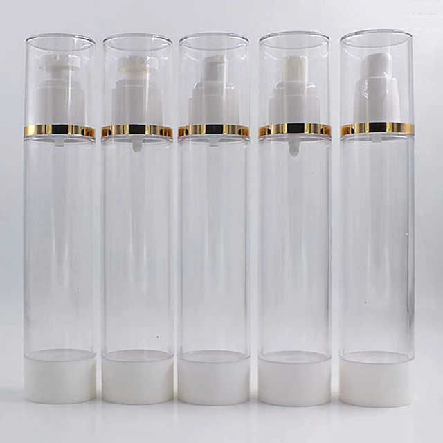 Hengjian 120ml 4oz Transparent Airless Mist Spray Pump Bottle Easy to Carry Lotion Bottles For Cosmetic Skin Care Cream