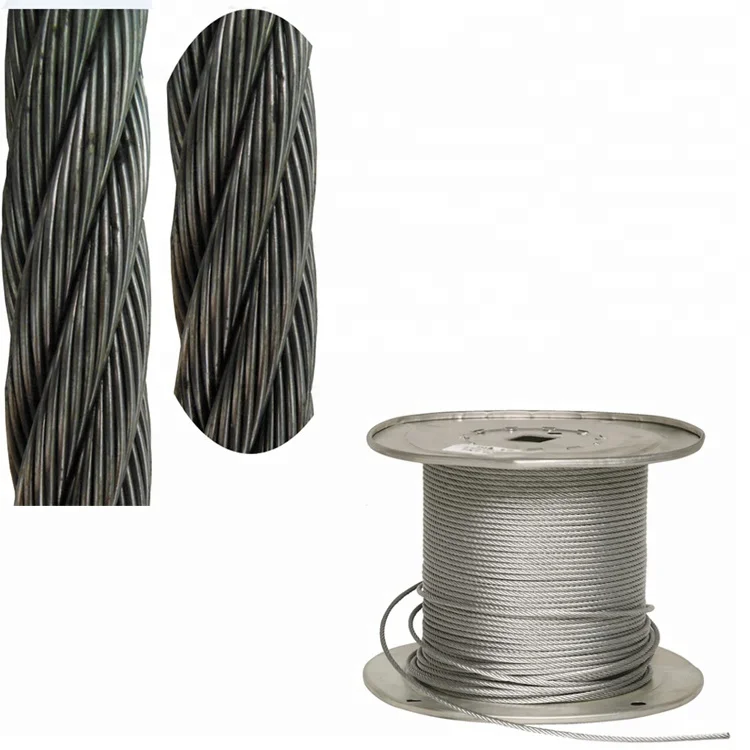AISI 304 316 Stainless Steel Wire Rope Nominal Tensile Strength 1570 Mpa Diameter 0.3 12mm For Aircraft Lifting