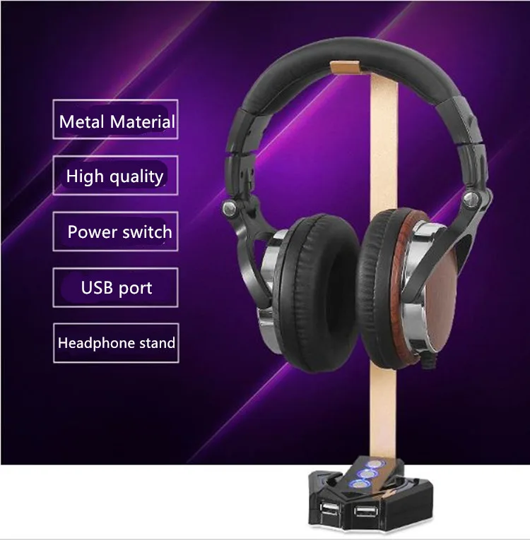 Hot sale computer accessory desk switch power supply with headphone holder for computer power switch