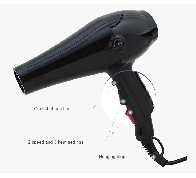 PRITECH Cool Shot Function 2200W AC Motor Professional Ionic Hair Dryer