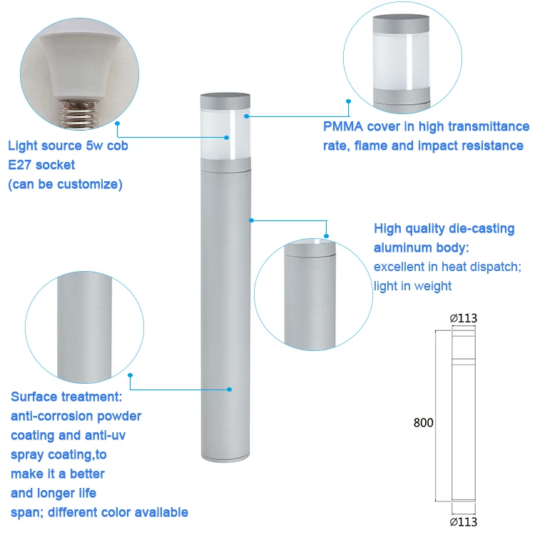 Fast Delivery Easy Assembling IP65 Waterproof Courtyard Park Garden Outdoor Led Lawn Light Garden Light