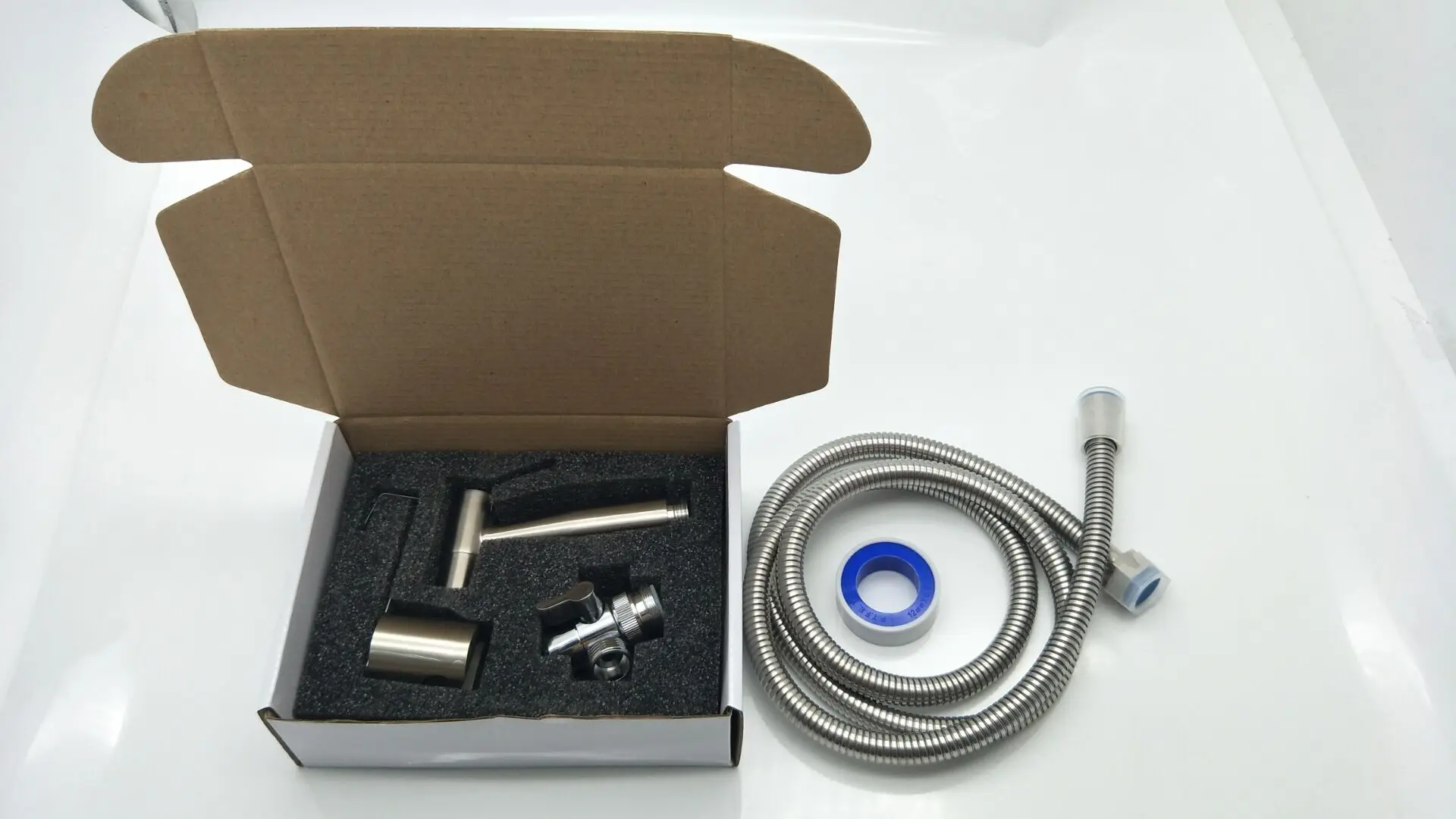 
Unique products to sell Premium bathroom handheld stainless steel shattaf toilet brushed nickel water diaper bidet sprayer set 