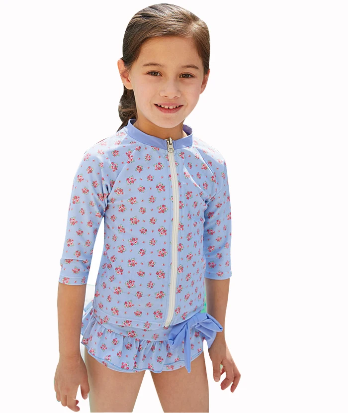 
 Детский купальник с длинным рукавом, детский купальный костюм для девочек, милый купальник, детский купальник Rashguard  