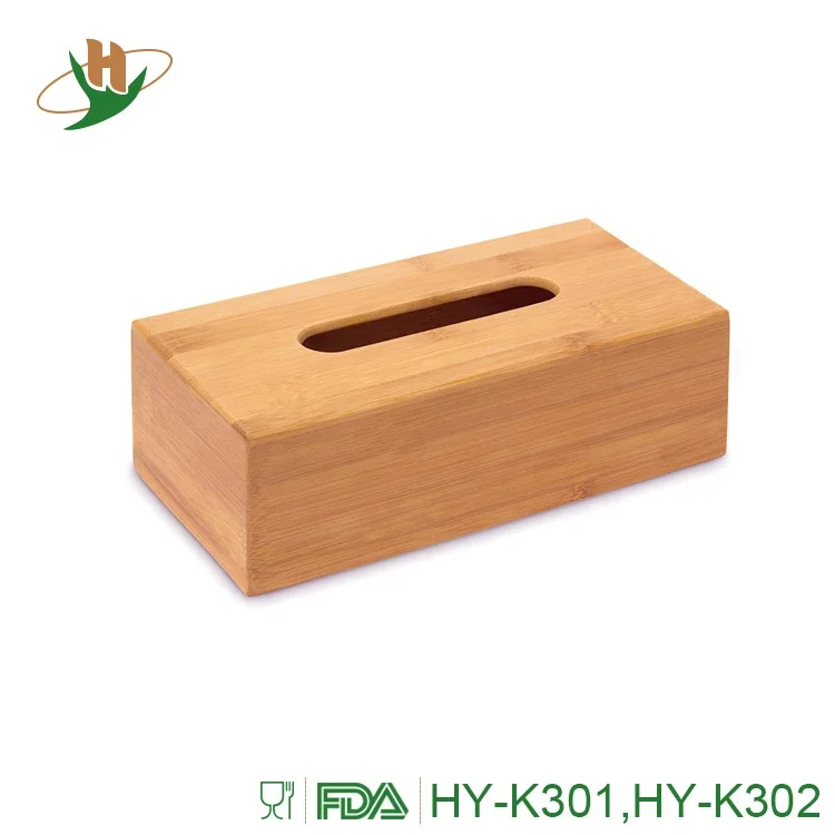 
Natural living eco-friendly rectangular bamboo wooden tissue box for wholesale 