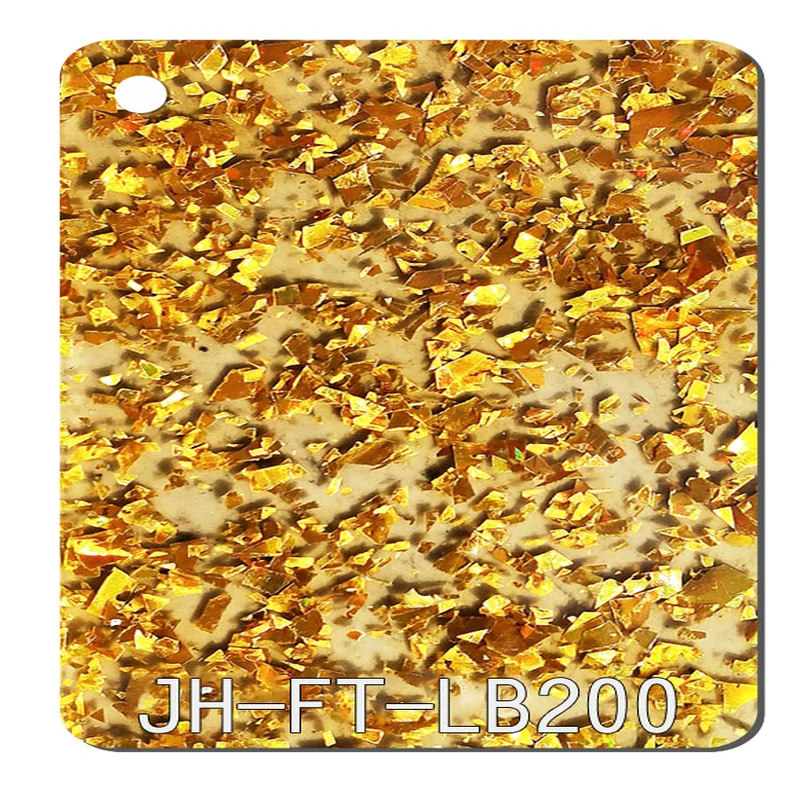 Astari High Reflective Glass Customized Thickness Glass Pebble Acrylic Gold Glitter Sheet