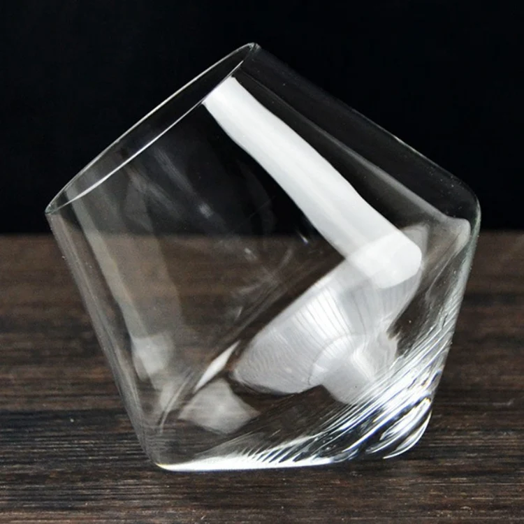 Handmade high borosilicate glass Rolling wine glasses stemless