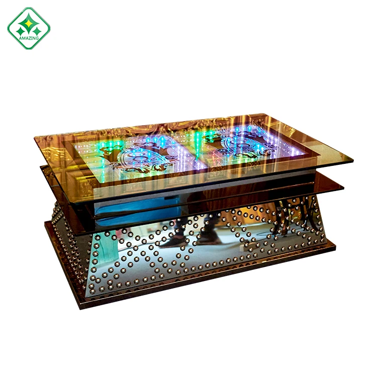 
unique design Square Glass Top Led Lounge Furniture Bar Table For KTV Furniture Rivets adornment original 