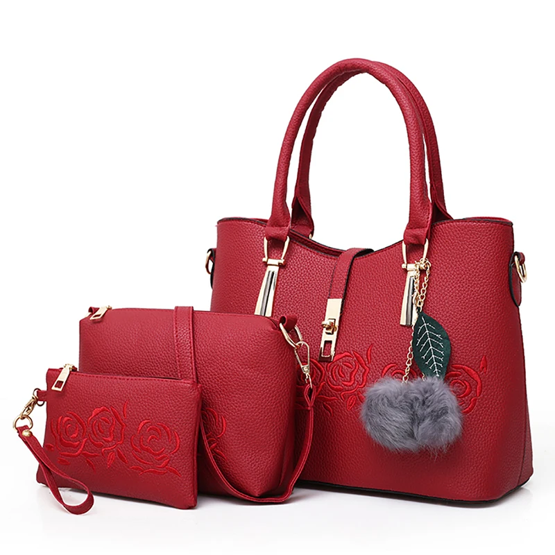 
Women Handbags 2019 New Models Purses And Handbags Leather Hand Bags Women Handbags For Ladies 3 in 1 set 