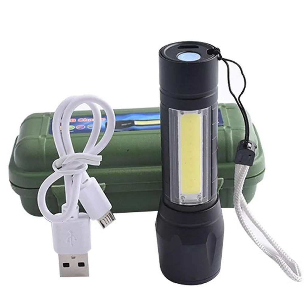 Super Bright USB Rechargeable Mini Portable Torch Light Emergency Flashlight For Outdoor Camping Fishing