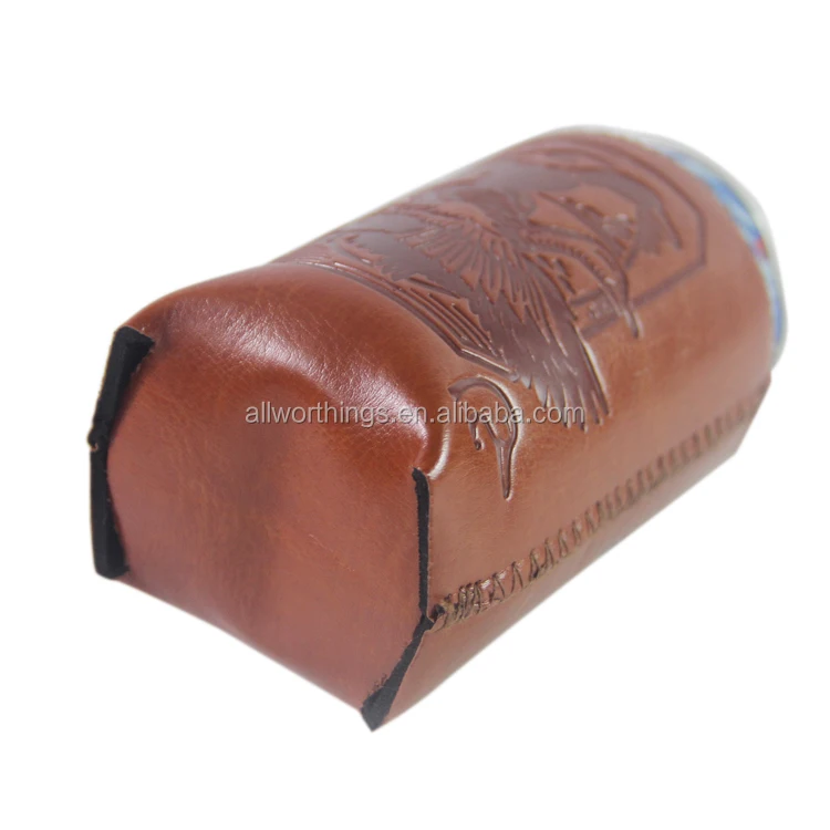 Custom Printed Neoprene PU Leather Beer Can Cooler