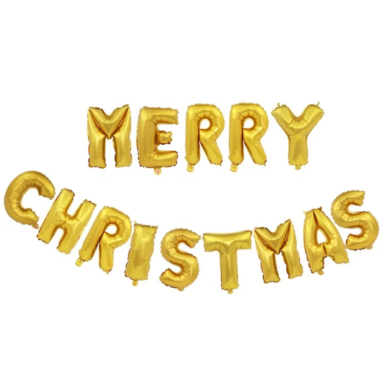 Wholesale 16 inch alphabet letter 14 pcs set Merry Christmas foil balloon for Christmas party decoration