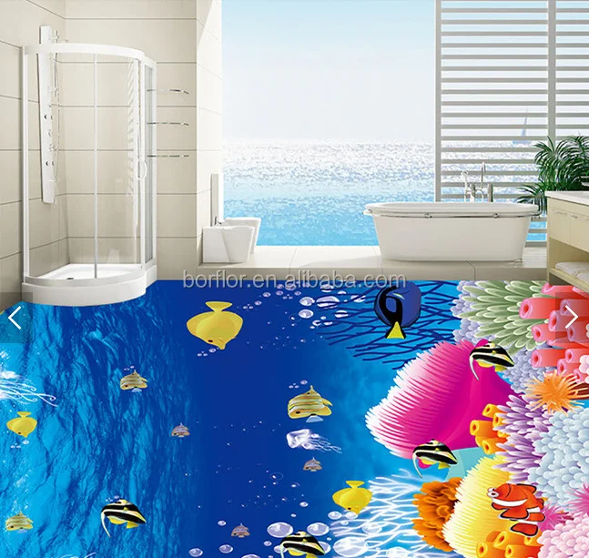Look!! Removable sticker attractive 3d pvc flooring best quality vinyl decor pvc roll sheet floor lowes linoleum