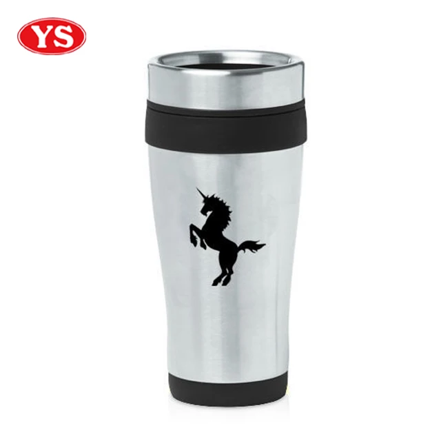 16oz double wall insulated stainless steel travel coffee tumbler with lid