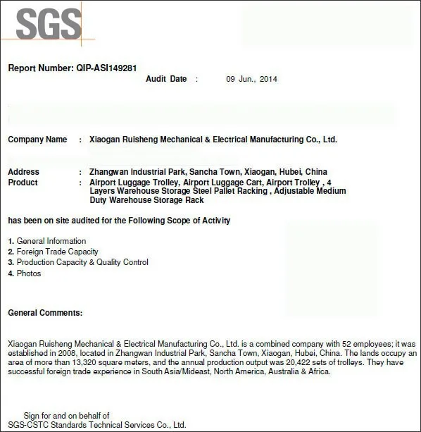 Automatic Brake Carriage Airport Trolley