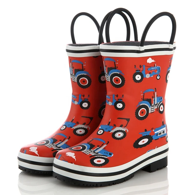 Fashion child cute customized animal pattern folding for kids rubber rain boots