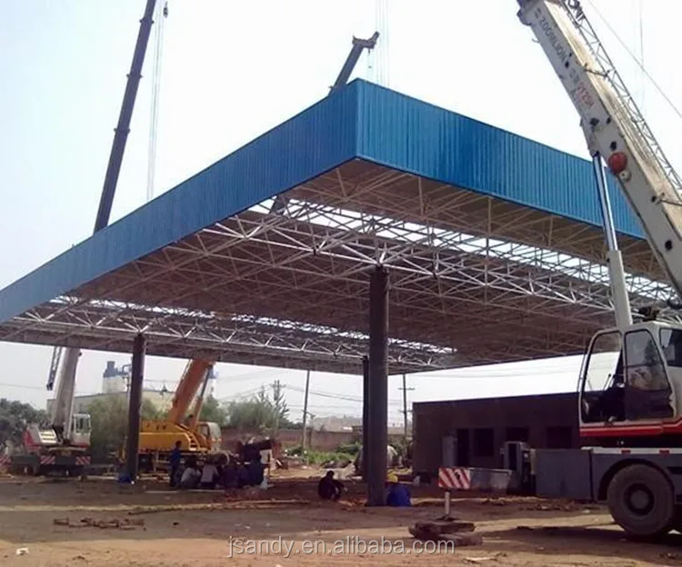 Prefabricated Gas Station Canopy with Space Frame Structure Roofing Systems
