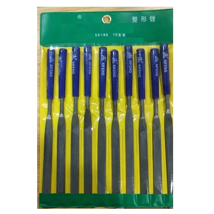 
10pcs Alloy Strength Steel Mini Metal Taper Hand Mini Needle Wood File with ABS TPR Handle Mini Needle File Set 