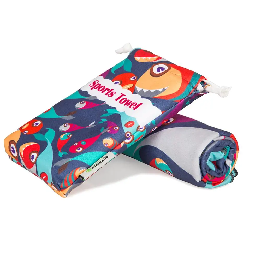 4monster factory best seller wholesale custom printing wave type microfiber beach towel fabric