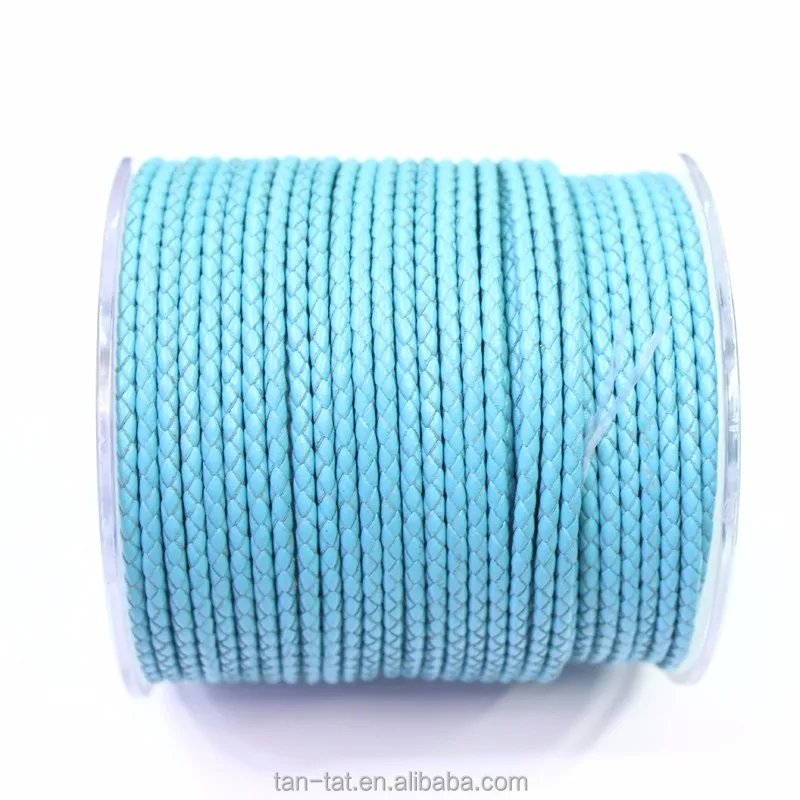 6mm Braded Leather Cord for Necklaces Jewelry and Beads