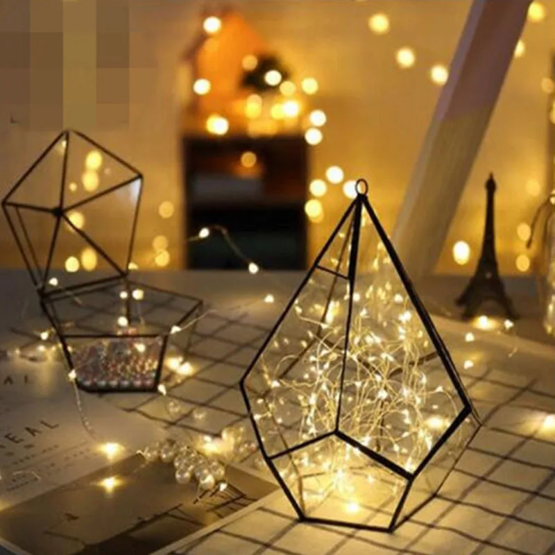Led Copper Wire String Light 2M 20LED/3M 30LED/5M 50LED CR2032 Battery Operated Micro Mini LED Starry Lights String