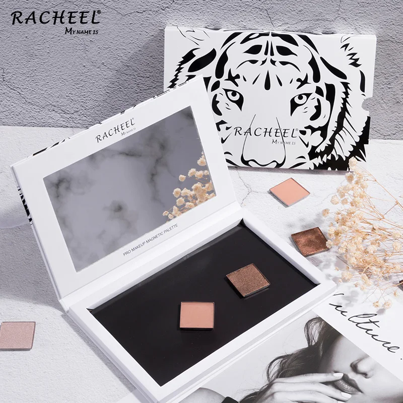 RACHEEL Empty Magnetic Eyeshadow Palette Accept OEM High Quality Tiger Stripes Eye Shadow Accept Small Orders Paper Boxes,carton
