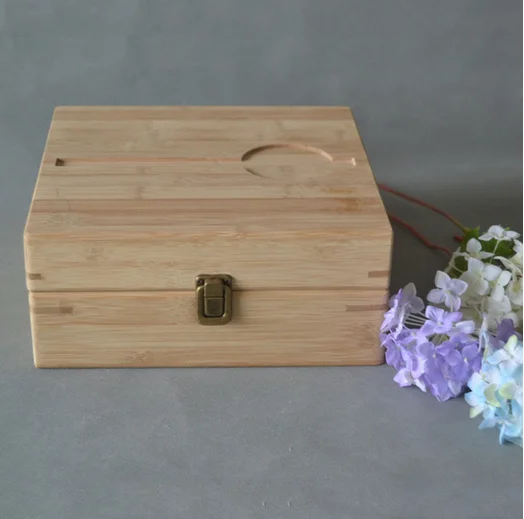 Clamshell bamboo tea box wooden box