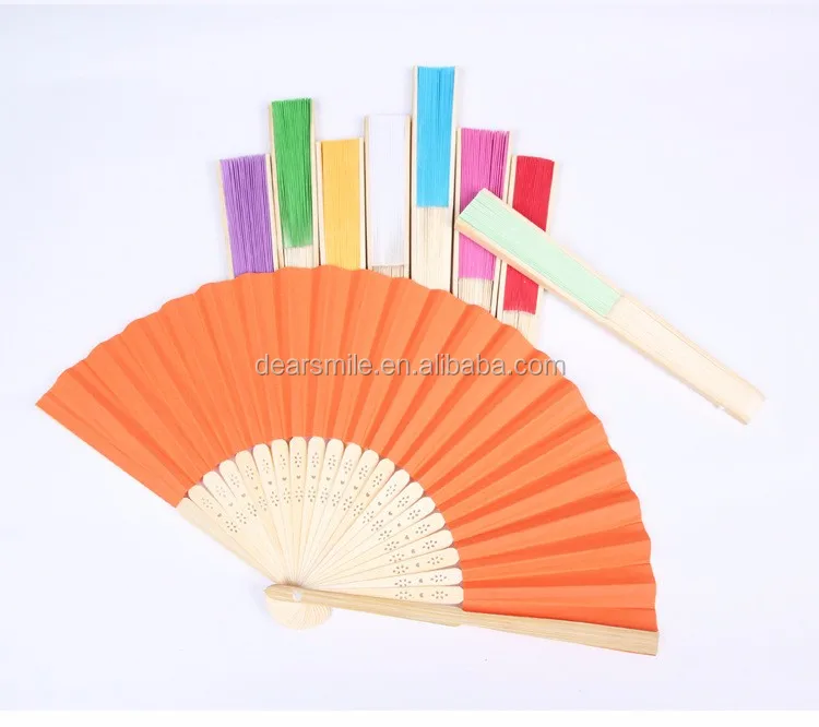 Hot Selling Summer promotional gift portable personalized hand fan folding logo bamboo hand fan