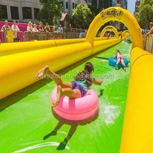 High quality commercial city slip and slide and inflatable water slide on top sales