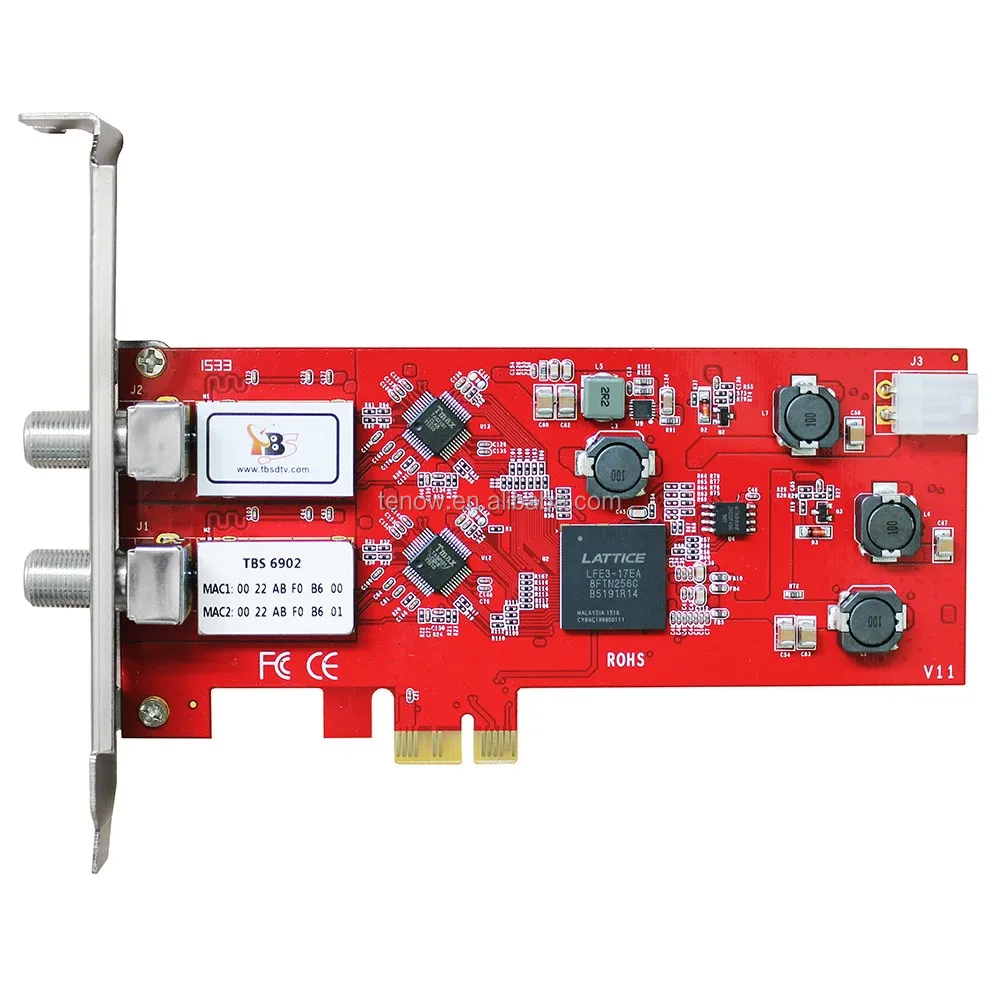 
Hot Sell TBS6902 DVB-S2 Dual Tuner PCIe Card for HD and SD Digital Satellite TV Receiving on PC 