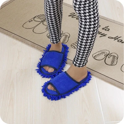 Hot Sell Multi-Function Machine Washable 100% Microfiber Absorption  Household Home Chenille Foor Cleaning Slippers