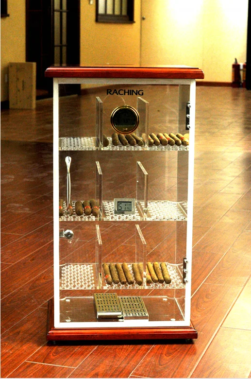 
2019 Cigar countertop retail unique display acrylic cabinet humidor factory 