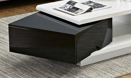 Factory Price China Oem Manufacturer High Quality Adjustable Rotating Glossy Coffee Table For Living Room
