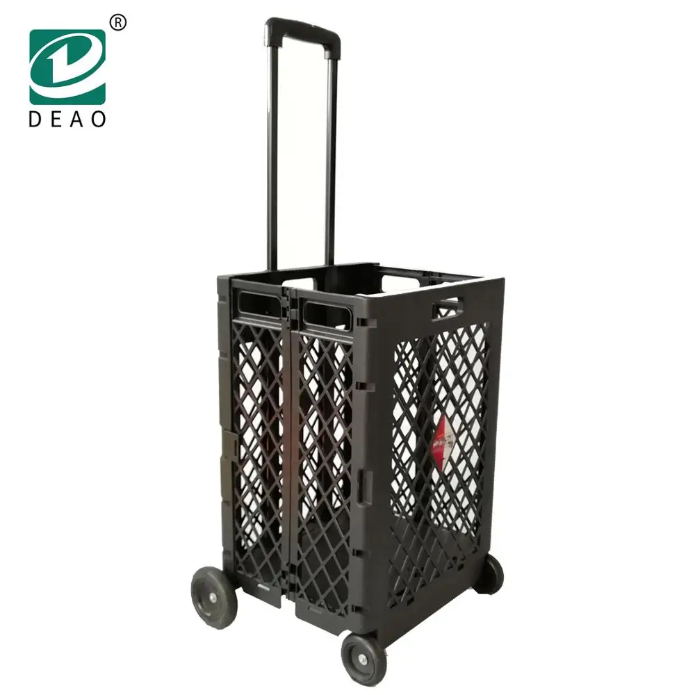 Folding aluminium shopping rolling cart with telescopic handle hand carts trolleys