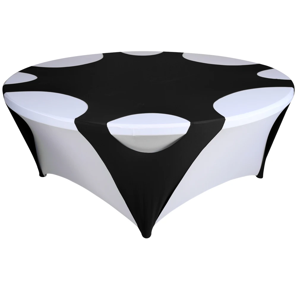Стрейчевый спандекс 60 дюймов Круглая скатерть накладка скамья покрытие стола завод-производитель для свадьбы украшение выставки