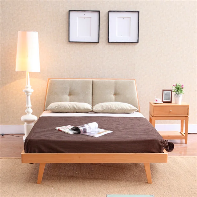 
Fashionable Wood Single Cot Bed Beach Bed Wood With Italian Velvet 