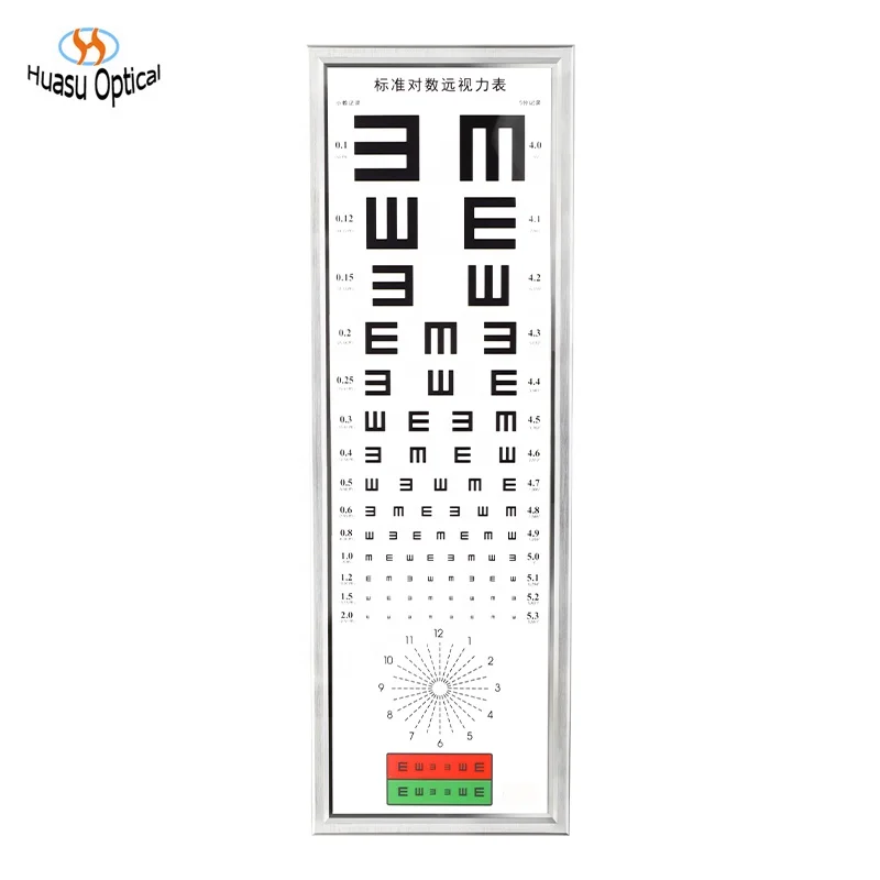 China ophthalmic vision snellen eye chart visual acuity charts LED lamp 5m