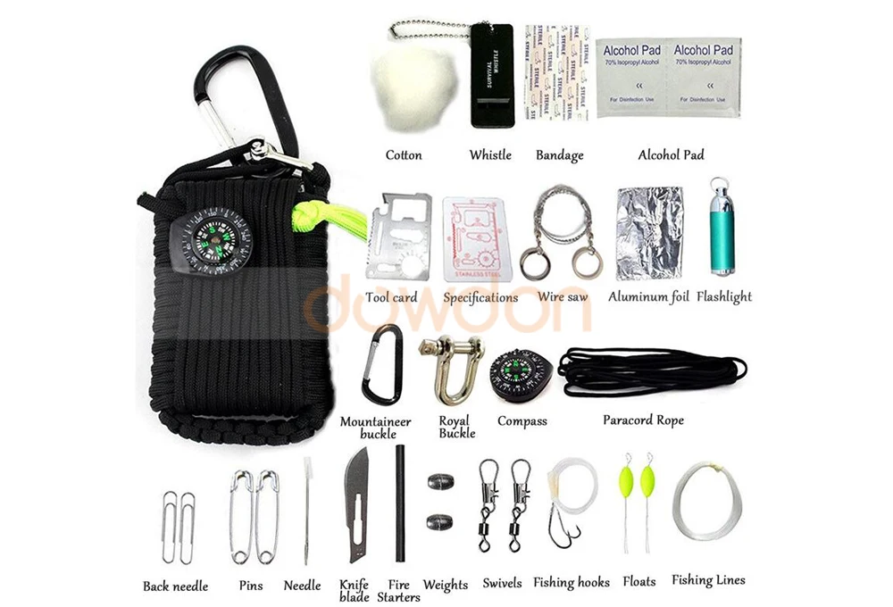 29 in 1 New SOS Survival Outdoor Survival Kit Emergency Gear for Camping Hunting Useful Hunting Tools